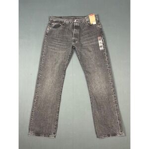 Levis 501 Jeans Mens 36x32 Black Gray Button Fly Original Fit Straight Leg